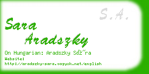 sara aradszky business card